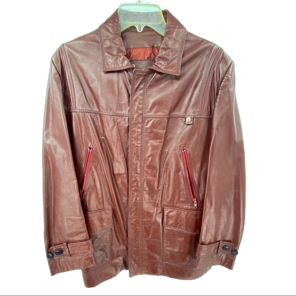 Vintage 70s Aigner Leather Jacket Large
